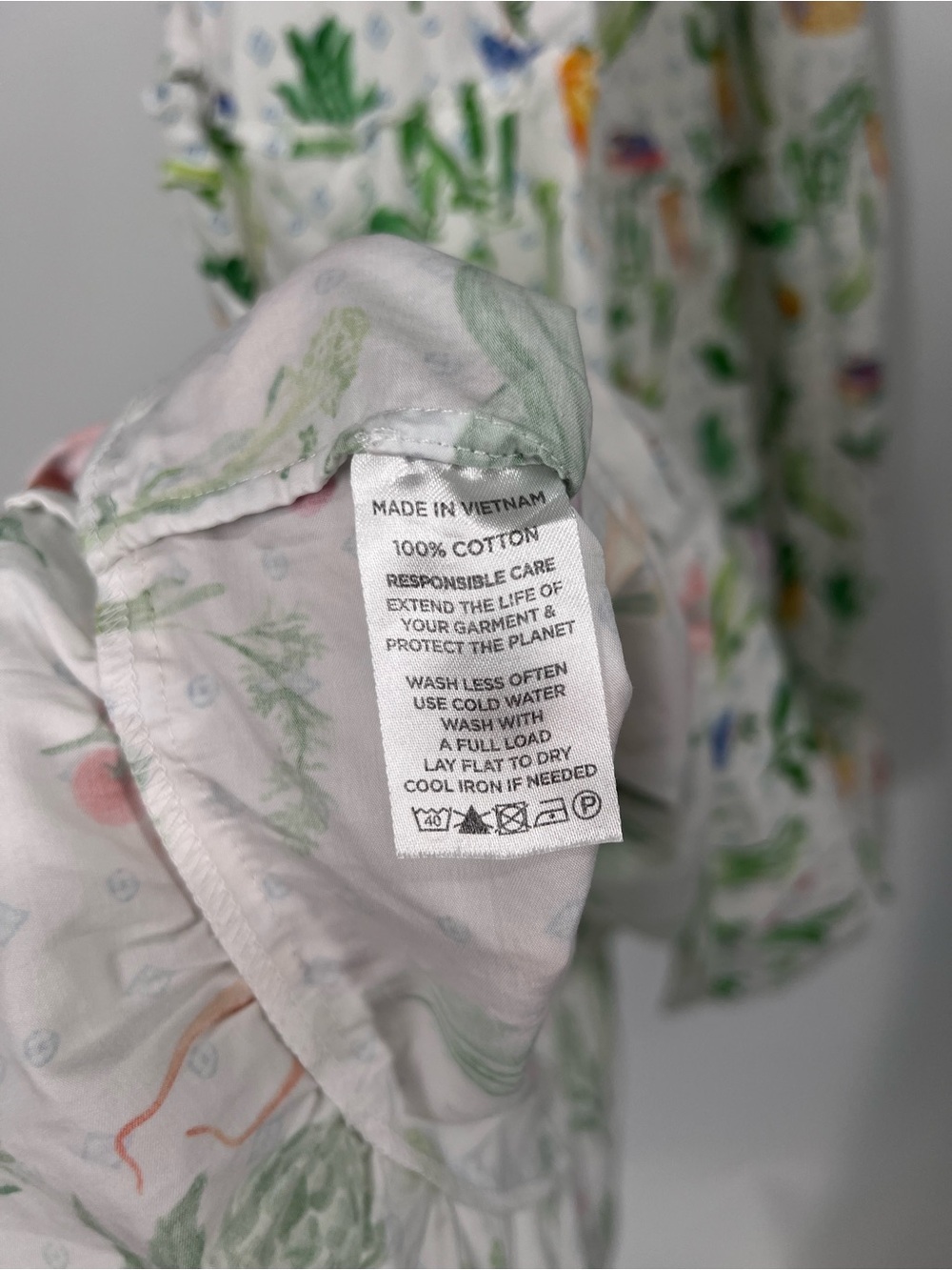 Hill House White Colorful Floral Vegetable Garden Smocked Ruffle Midi Sundress M - Picture 11 of 12